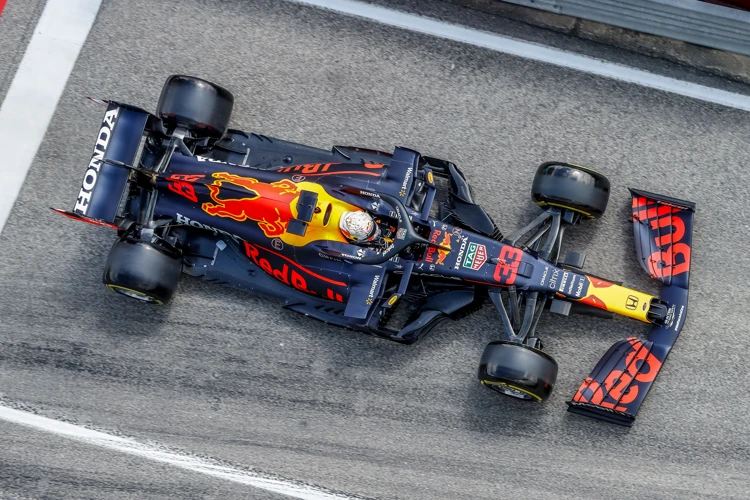 De raceauto van Max Verstappen