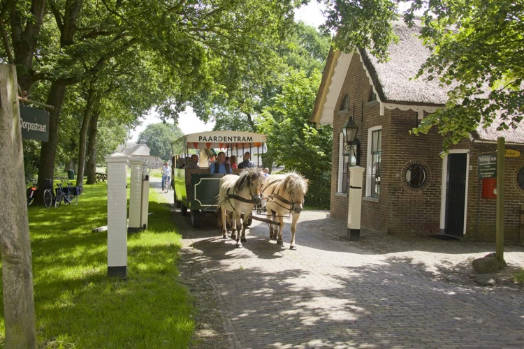 Orvelte is een dorpje in Drenthe met mooie oude huisjes. Je kan met een paardentram door het dorp rijden.