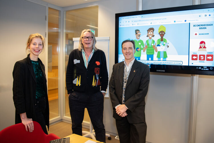 Klimaatburgemeester Josefien de Bruin, directeur Jacques de Wit en wethouder Michel Klijmij-van der Laan.