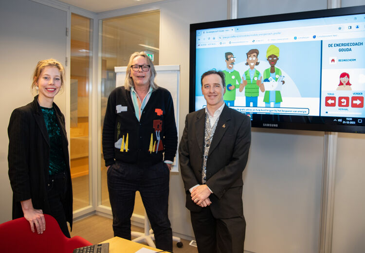 Klimaatburgemeester Josefien de Bruin, directeur Jacques de Wit en wethouder Michel Klijmij-van der Laan.