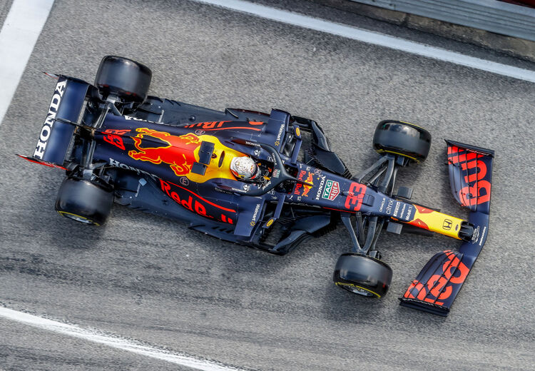 De raceauto van Max Verstappen