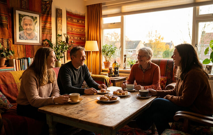 Samen koffie drinken en herinneringen delen helpt om iemand dichtbij te blijven voelen.