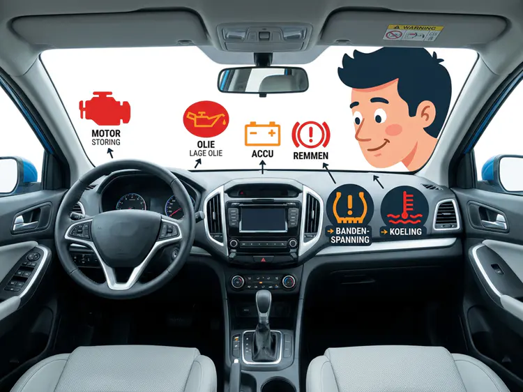 Bij de meeste auto's gaan alle dashboardlampjes heel even branden als je de motor start.