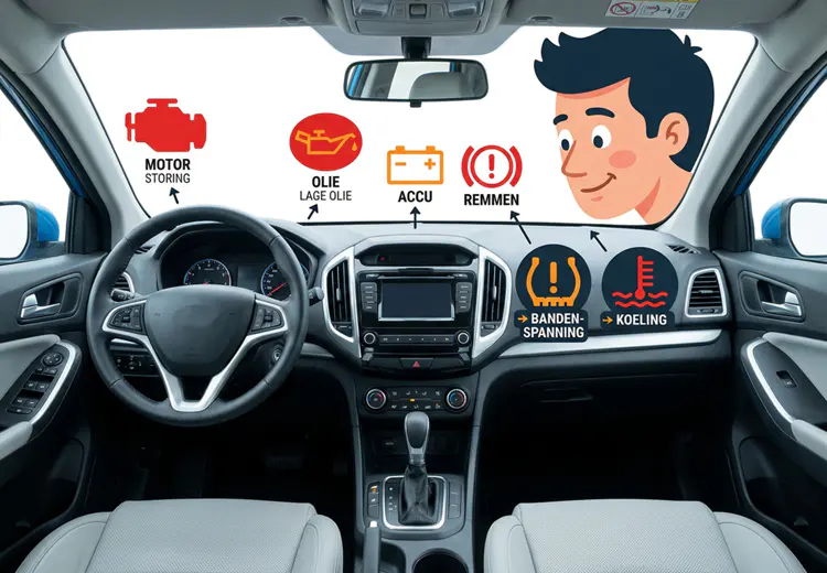 Bij de meeste auto's gaan alle dashboardlampjes heel even branden als je de motor start.