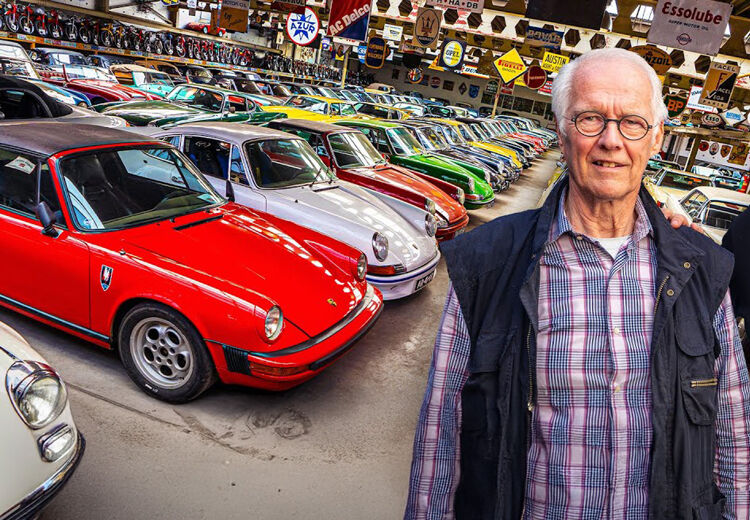 Joop Stolze heeft vijftig jaar lang gebouwd aan zijn enorme verzameling oude auto's.