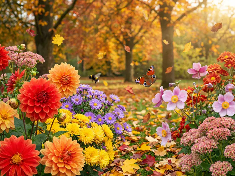Ook in de herfst bloeien er bloemen.