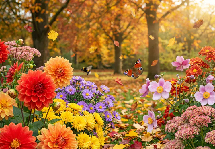 Ook in de herfst bloeien er bloemen.