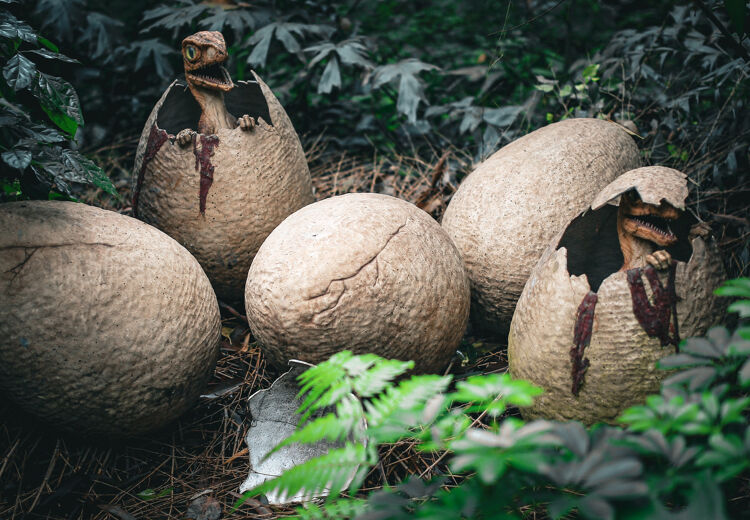 De oudste fossielen van dinosauruseieren en embryo's zijn ongeveer 190 miljoen jaar oud.