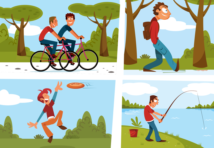 Het is heel gezond om regelmatig door de natuur te fietsen of te wandelen. Maar sporten of vissen mag ook.