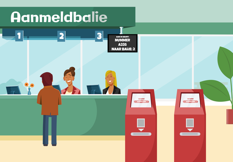 Je moet je eerst aanmelden bij de aanmeldbalie. Deze vind je bij de hoofdingangen van het ziekenhuis.
