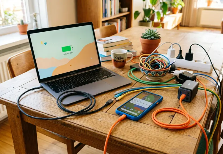 Een moderne USB C oplader kan vaak zelf herkennen of hij een telefoon, tablet of laptop oplaadt.