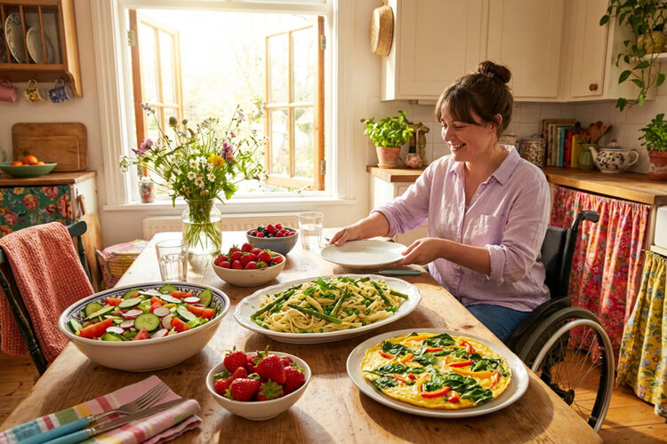 Lichte lentegerechten zoals een frisse pastasalade met groenten passen perfect bij het voorjaar.
