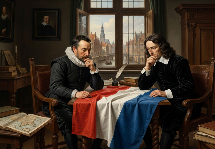 Vlaggen werden vroeger vaak van wol of linnen gemaakt. Rode verf vervaagde soms zo snel dat de vlag bijna oranje leek.