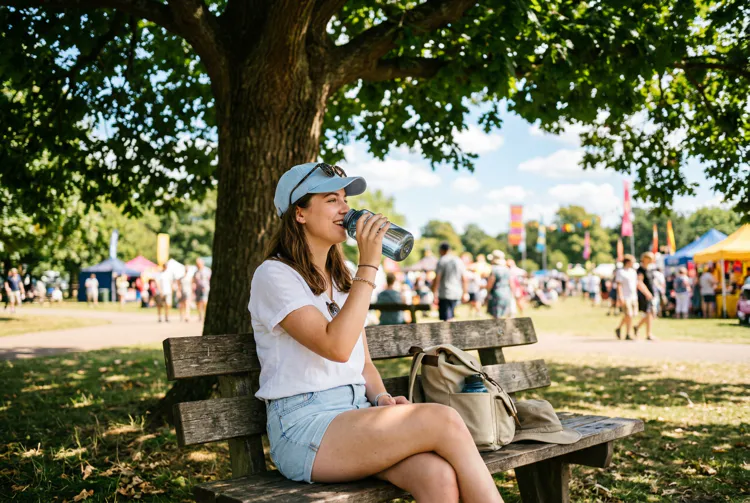 Drink voldoende water en zoek de schaduw op om een zonnesteek tijdens warme zomerdagen te voorkomen.
