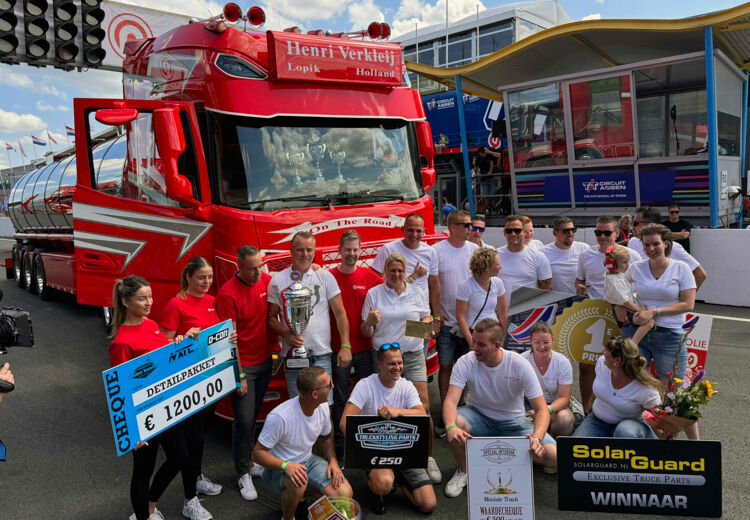 De knalrode DAF XG+ 530 van Henri Verkleij Transport is uitgeroepen tot de mooiste truck van Nederland.