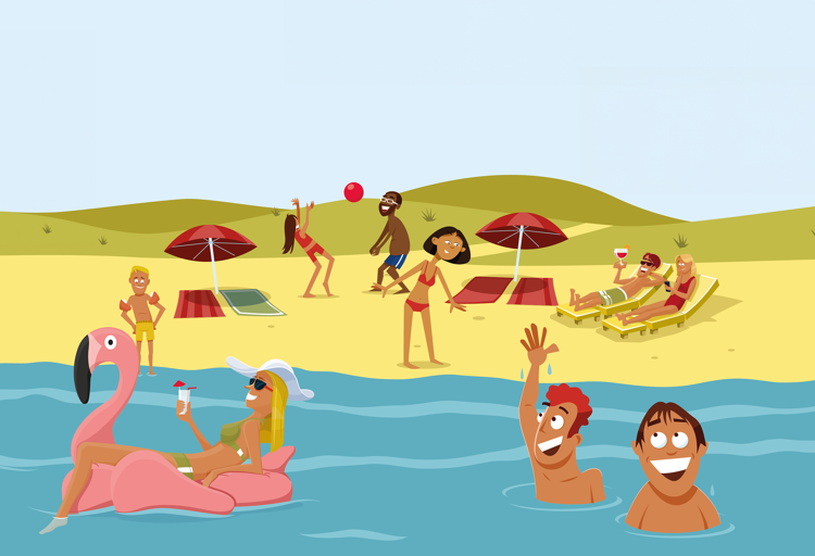 Kijk uit voor de stroming van de zee. Die is vaak sterker dan je verwacht.