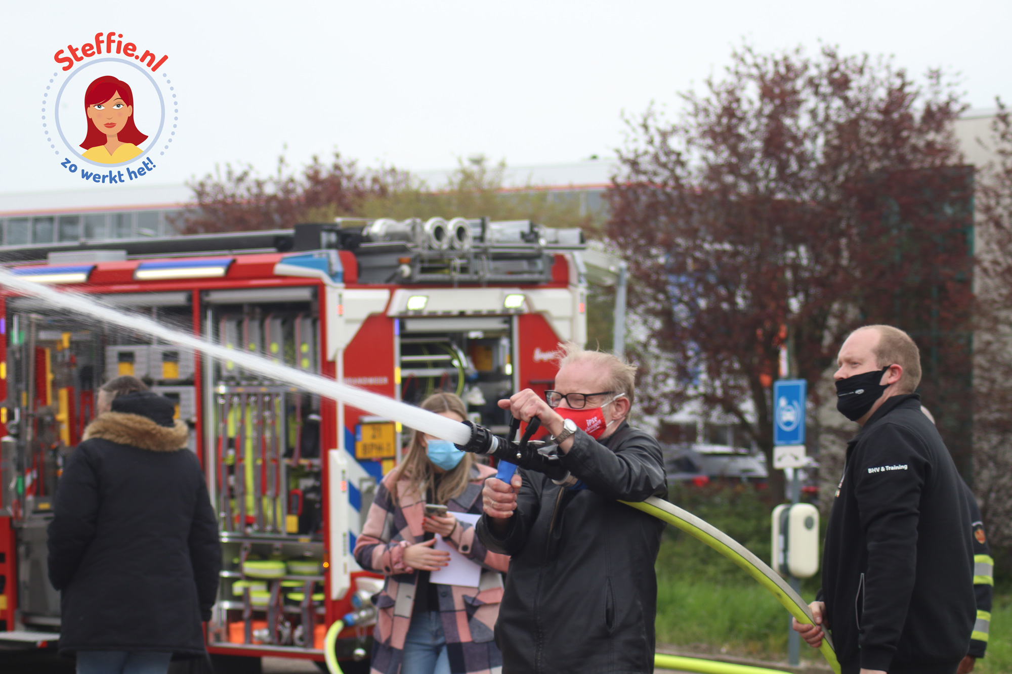 Foto van Leonardo bij de brandweer in Woerden