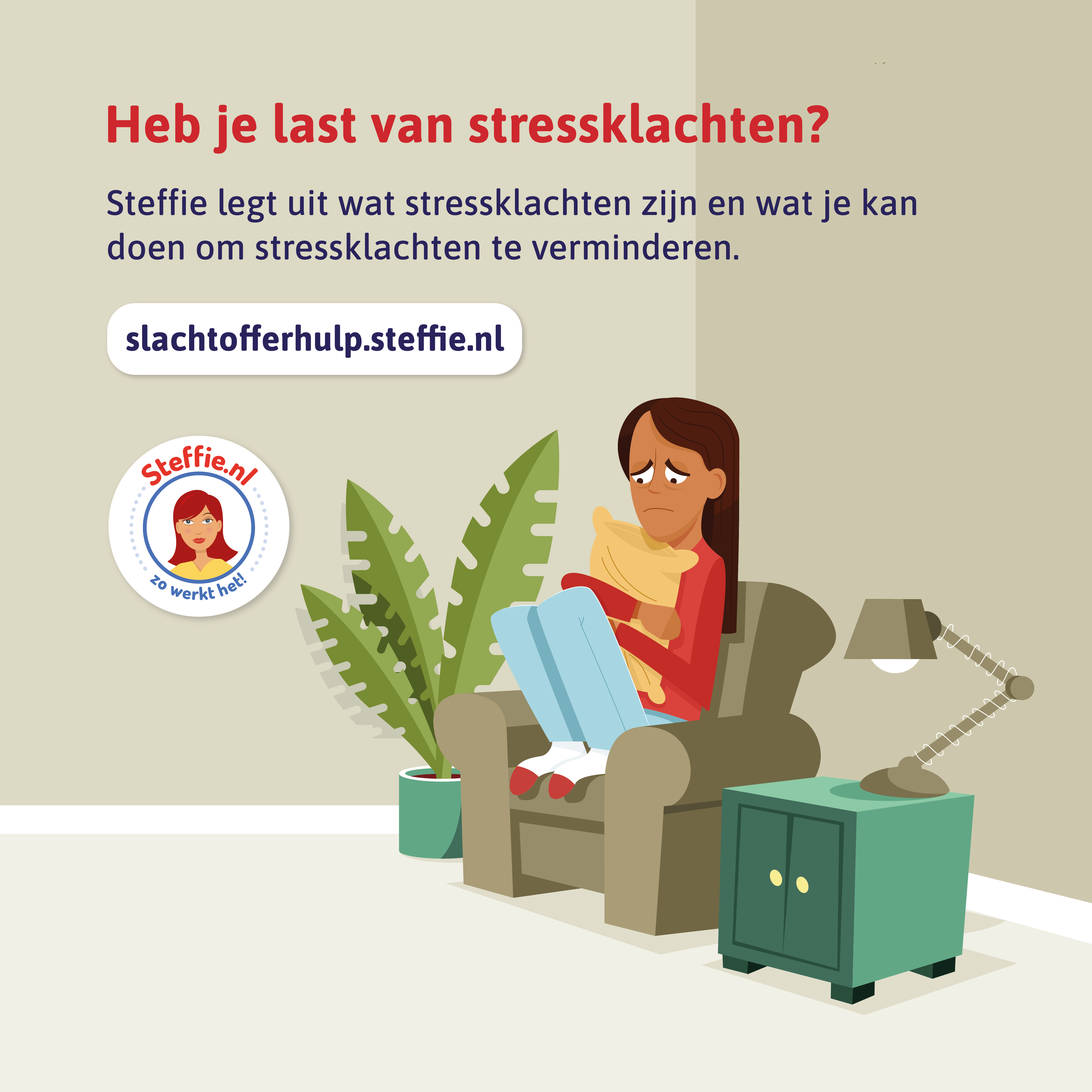Hier vertelt Steffie meer over Slachtofferhulp Nederland en over stressklachten.