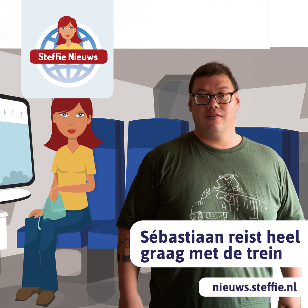 Sebastiaan reist graag met de trein.