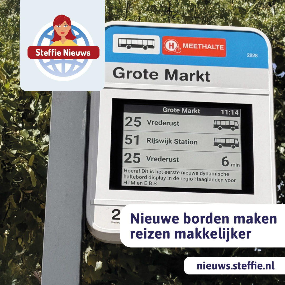 Nieuwe halteborden in Den Haag.