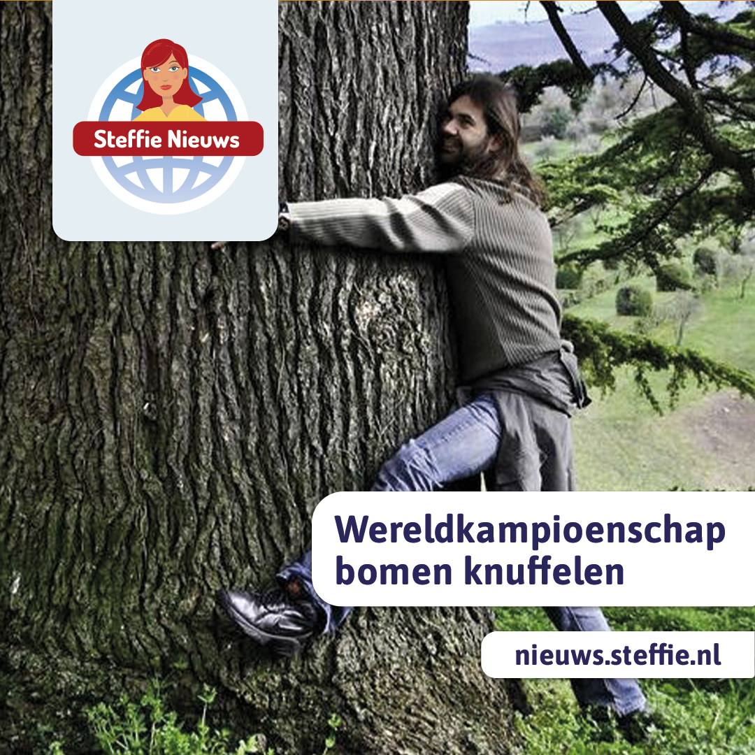 Wereldkampioen bomen knuffelen